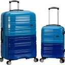 Rockland Melbourne Hardside Expandable Luggage with Spinner Wheels, 2TONEBLUE, 2 Piece (20"/28")