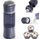 READAEER Pill Organizer, Pill Cutter, Pill Grinder, 3 in 1 Function Portable Pill Case for Travel (Blue)