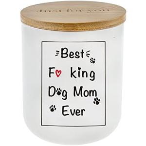 Lihome Dog Mom Gifts - Odor Eliminating Candle, Handmade Ceramic Jar 11.5oz Natural Soy Wax (Lavender),2 pcs