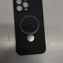 Upgraded 360 Spin for iPhone 15 Pro Max Silicone case with Invisible Stand, Soft Anti-Scratch Microfiber Lining Inside Phone Cover with Kickstand Rotatable for Women and Men, Black