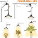 MYSWEETY Hanging Grow Light, Full Spectrum Hanging Plant Lights for Indoor, Vintage Decorative Grow Lights with 16.4FT Power Cord, Plug in Pendant Light with Adjustable Pulley for Plants, Flowers (1)