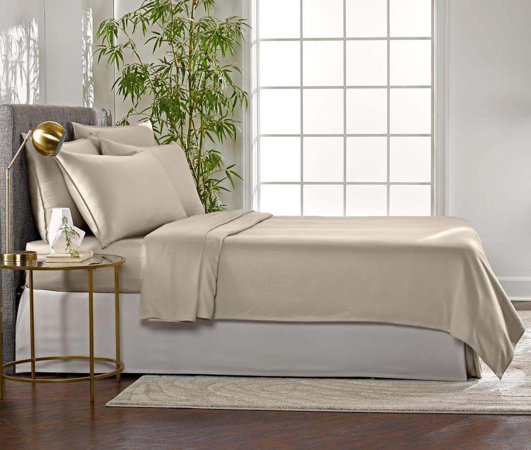 Pure Bamboo King Sheets, Genuine 100% Organic Viscose Derived from Bamboo Bed Sheet Set, Luxuriously Soft & Cooling