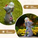 Solar Cat Outdoor Garden Statues : Outside Decor with Lights Clearance for Yard Art Lawn Ornaments Porch Patio Balcony Home House - Birthday Gifts for Grandma Mom Women (Gray)
