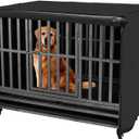 42 inch Heavy Duty Dog Crate Cover Durable 600D Oxford Fabric Dog Kennel Cover Soundproof Waterproof Sunshade Fit For Wire Dog Cage Covers With Breathable Side Window( Only Covers) (42 inch(43.1L x 30.7W x 33.1H inch))