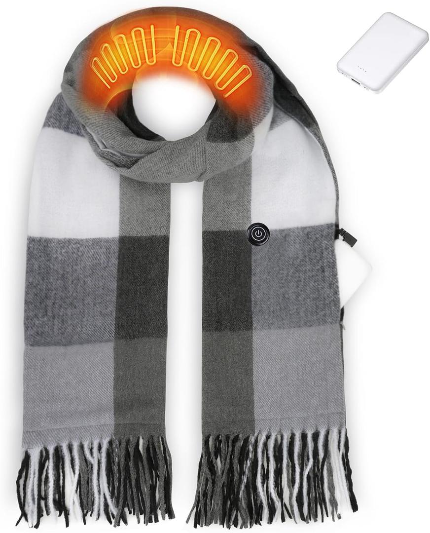 EN'DA professional Rechargeable Heated Scarf for Women and Men,Electric Scarves with Battery