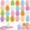 64 Pack Easter Eggs, Colorful Woven Foam Easter Eggs with Paper Rope Texture, Bright Easter Basket Stuffers for Egg Hunts, Spring Table Decor, Party Favors (1.97 Inch, Solid Multicolor)