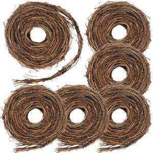 Janinka 6 Pcs 15 Feet Grapevine Garland Natural Grapevine Wreath for Crafts DIY Twig Garland Rattan Hanging Vine Wreath for Wedding House Holiday Door Vase Wall Home Decor
