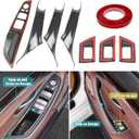 Jaronx Compatible with BMW Door Handle Covers Snap-on/Sticky-on 5 Series 520 525 528 530 535 F10/F11 2010-2016,7PCS Driver Side Window Switch Panel Cover+Passenger Door Handle (Carbon Fiber Pattern)