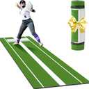 Neoaider Softball Pitching Mat with 30MM Thickened Pitching Mound, Non-Slip Backing, Anti-Fade Turf, 10x3 ft Pitching Mat for Indoor & Outdoor Use, Gift for Softball/Baseball Enthusiast, Green/Clay