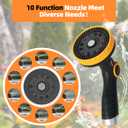 Retractable Garden Hose Reel 1/2 in x65 ft, Heavy Duty Wall Mounted Hose Reel with 10- Function Sprayer Nozzle, Any Length Lock/Automatic Slow Return System,180 Swivel Bracket