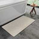 Mecko Bath Mat Rug, Rubber Non-Slip Quick Dry Absorbent Thin Bathroom Rugs Fit Under Door Bathroom Floor Mats-Shower Rug for in Front of Bathtub, Sink, Shower Room(Light Brown,24"x48")