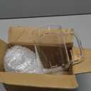 Glass Coffee Mugs, 20 oz Ice coffee cups, Large Clear Tea Cups Set of 2, Glass Mugs with Handles, Glass Cups for Latte, Cappuccino, and Tea