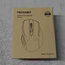 TECKNET Wireless Mouse (BT5.0/3.0 & 2.4G) Rechargeable 4800 DPI Silent USB A & Bluetooth Mouse 6 Buttons, Wide Compatibility - Lightblue