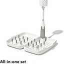 OXO Tot Travel Size Drying Rack with Bottle Brush- Gray