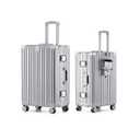 HotWay 20 Inch Carry On Zipperless Luggage with Cup Holder,Silver