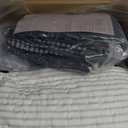 Andency California King Quilt Set Black and White, 3 Pieces Grey Ultra Soft Lightweight Cal King Bedspreads & Coverlets Set, Patchwork Striped Quilted Bedding Sets for All Seasons (112"x104")