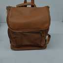 Leather Diaper Bag Backpack, Multi-Function, Anti-Theft, Waterproof, with Changing Pad, Stroller Straps, Pacifier Case, Light Brown Vegan Leather