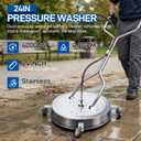 24" Pressure Washer Surface Cleaner with 4 Wheels, Surface Cleaner for Pressure Washer, Stainless Steel Dual Handle Power Washer Surface Cleaner for Concrete, Driveway, Patio, Sidewalk