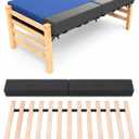 Leinuosen 13 Pcs Dorm Bed Expansion Kit, Twin XL to 48inch Frame Converter, Horizontal Bed Slats and 2 Foam Side Pad, 10 Straps Wood Bunkie Board Enhance Mattress Support for College Dorm Room
