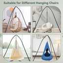 Tripod Hammock Chair Stand for Multi-Use, Heavy-Duty Hammock Chair Stand for Indoor & Outdoor, with Height Adjustable Triangular Design, 330 lbs Capacity, Easy Assembly, Stand Only - Black