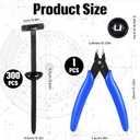 Chumia Pcs Nylon Universal Cable Tie Buckle Zip Ties with Flush Cutter Heavy Duty Self Locking Rivet Multifunctional Cable Tie Tool Bulk Fastener with Pin Button for Car Repairs Daily Home Office(300)