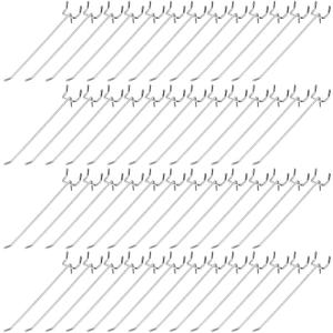 Shimeyao 100 Pcs Peg Board Shelving Hooks Stainless Steel Hanging Board Pegs Wall Display Hooks Bulk for 1/8 1/4 Garage Storage Organizer Accessories(8 Inch,Silver)