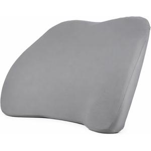Memory Foam Lumbar Support Pillow Back Pain Relief Ergonomic Back Cushion for Office Chair Car Seat Gaming Chair Washable Cover Improves Posture Grey