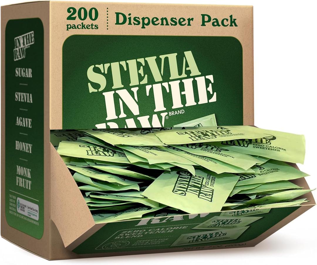 2 x Stevia In The Raw Stevia Sweetener Packets, 200 Ct Box, 2 Pack, Zero Calorie Stevia Sugar Substitute Packets, No Erythritol or Artificial Flavors, Vegan, Gluten Free, Kosher, Low Glycemic Index (EXP 05/19/28)
