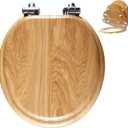 Angol Shiold Toilet Seat ROUND Natural Molded Wood 16.5"