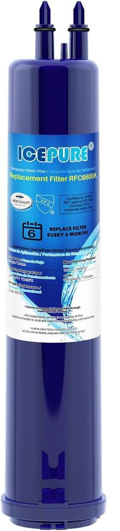 ICEPURE RFC6600A Compatible with EDR3RXD1 Refrigerator Water Filter, 4396841, Everydrop® Filter 3, 4396710, Kenmore® 9030, 9083, 46-9083, 46-9030