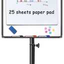 Maxtek Mobile Dry Erase Board 40x28 inches Magnetic Portable Whiteboard Stand Easel White Board Flipchart Easel Board with 25 Sheets Paper Pad
