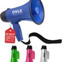 Pyle PMP21BL Portable Megaphone Speaker Siren Bullhorn - Compact and Battery Operated with 20 Watt Power, Microphone, 2 Modes, PA Sound and Foldable Handle for Cheerleading and Police Use, Blue