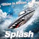 Shark RC Racing Boat for Kids and Adults, 2.4GHz High-Speed, Dual Batteries | 50-Minute Runtime, Waterproof Racing Design, Fast RC Water Toy for Kids Ages 8-12, Ideal for Pools, Lakes, and Outdoor Gifts.