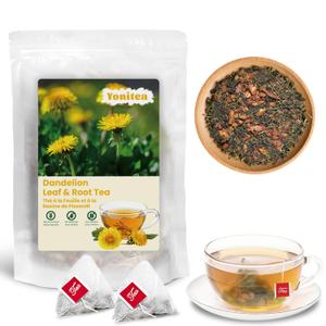 Yonitea Dandelion Leaf and Root Tea, Roasted Dandelion Root Tea bags Natural Herbal Detox Teabag for Supports Kidney Function and Healthy Digestion, Caffeine Free, No Additives,Non GMO (60 Teabags)