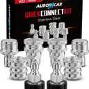 AURORA CAR Pressure Washer Quick Connect Kit, Stainless Steel Pressure Washer Adapter Set, M22-14mm Swivel to 3/8" Quick Connect Fittings, 3/4 Inch Hose Fittings, 8 Pack