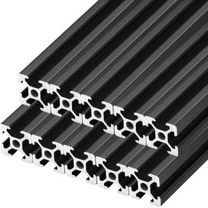 10 pcs 1000 mm 2020 Aluminum Extrusion European Standard Anodized Linear Rail Industrial Aluminum Profiles for 3D Printer Parts and CNC DIY CNC Workbench (Black, T Style)