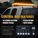 Xprite 48 Inch LED Amber Rooftop Emergency Warning Lights Bar 16 Strobe Patterns w/Adjustable Mounting Brackets for Vehicles, Security, Law Enforcement, Snowplow, Tow Trucks, Crane, Construction Cars