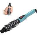 PHOEBE Curling Iron Brush Anti-Scald Bristles Instant Heat Up Dual Voltage Ceramic Tourmaline Ionic Hair Curling Wand for All Hair Types (1 Inch)