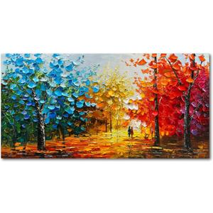 Natural Landscape Romantic Theme Modern Abstract Oil Painting Large Canvas Wall Decoration Art 24x48 Inches