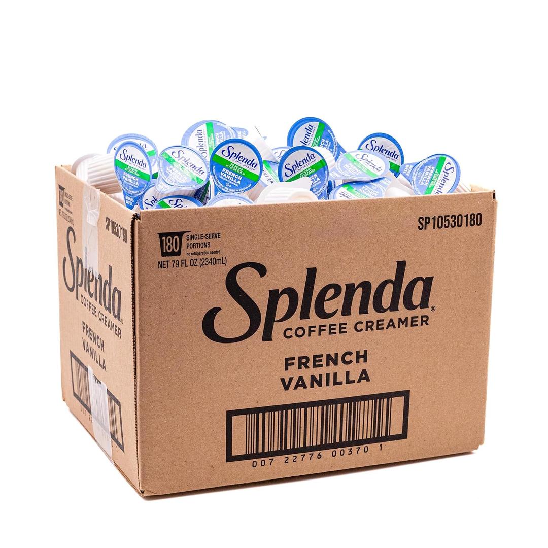 SPLENDA Single Serve Coffee Creamer Cups, Sugar Free French Vanilla, 180 Count (EXP 12/01/26)