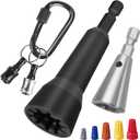 1/4 inch Screwdriver Bits Holder&Wire Nut Twister,Hex Shank Aluminum Alloy Drill Screw Adapter,with Keychain Portable for Screwdriver & Drill Bits & Flexible Drill Bit Extension Set & Nut Driver