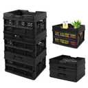 EasyFold Collapsible Crate, Collapsible Shopping Basket, Milk Crate, 3 Pack (9L (2.4 Gal), Black)