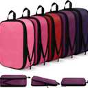 5 Pack Compression Packing Cubes for Travel Space Saving Cubes Luggage Organizer for Suitcase(Purple,S)