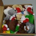 24 Set Christmas Mini Plush Bulk with Xmas Cards Small Christmas Stuffed Animals Bulk Tiny Soft Plush Keychain for Xmas Holiday Party Favors Goodie Bag Filler Gifts Exchage