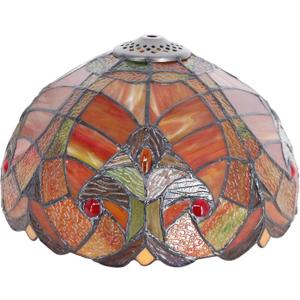 Tiffany Lamp Shade Replacement Only 12X6 Inch Stained Glass Style Lampshade with Cap fit for Table lamp Pendant Light Ceiling Fixture (Red)