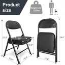 Mini Folding Chair, Garage Stool, Portable Camping Chair with Padded Seat, Lightweight and Compact Lawn Chair, for Patio, Garage, Camping, Fishing, Hiking, Hunting, Picnic, Beach, Black
