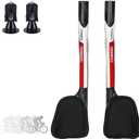 Bicycle TT Rest Bar 12K Glossy Full High Carbon Fiber TT Bar Aero Bars Tri Bars Cycling Arm Rest Put bar for Road MTB Bike 31.8mm Clamps - Red