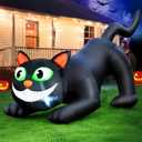 FunFanso 7 FT Halloween Inflatables Black Cat Outdoor Decorations, Blow Up Yard Decorations Built-in Bright LEDs for Indoor Party Garden Lawn Decor, Easy Installation Festival Halloween Party Decor