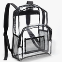 Amazon Basics Transparent Clear School Backpack, Water-Resistant PVC Plastic, Reinforced Shoulder Straps, 17 x 7 x 13 in
