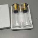 Home EC Original Gold Salt and Pepper Grinder Set of 2 - Adjustable Ceramic Grinder - Tall Glass Salt and Pepper Shakers With Funnel and Ebook - Kitchen Spice Mill - Gold Kitchen Accessories